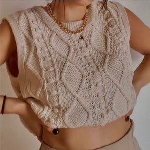 ZARA cable knit crop top